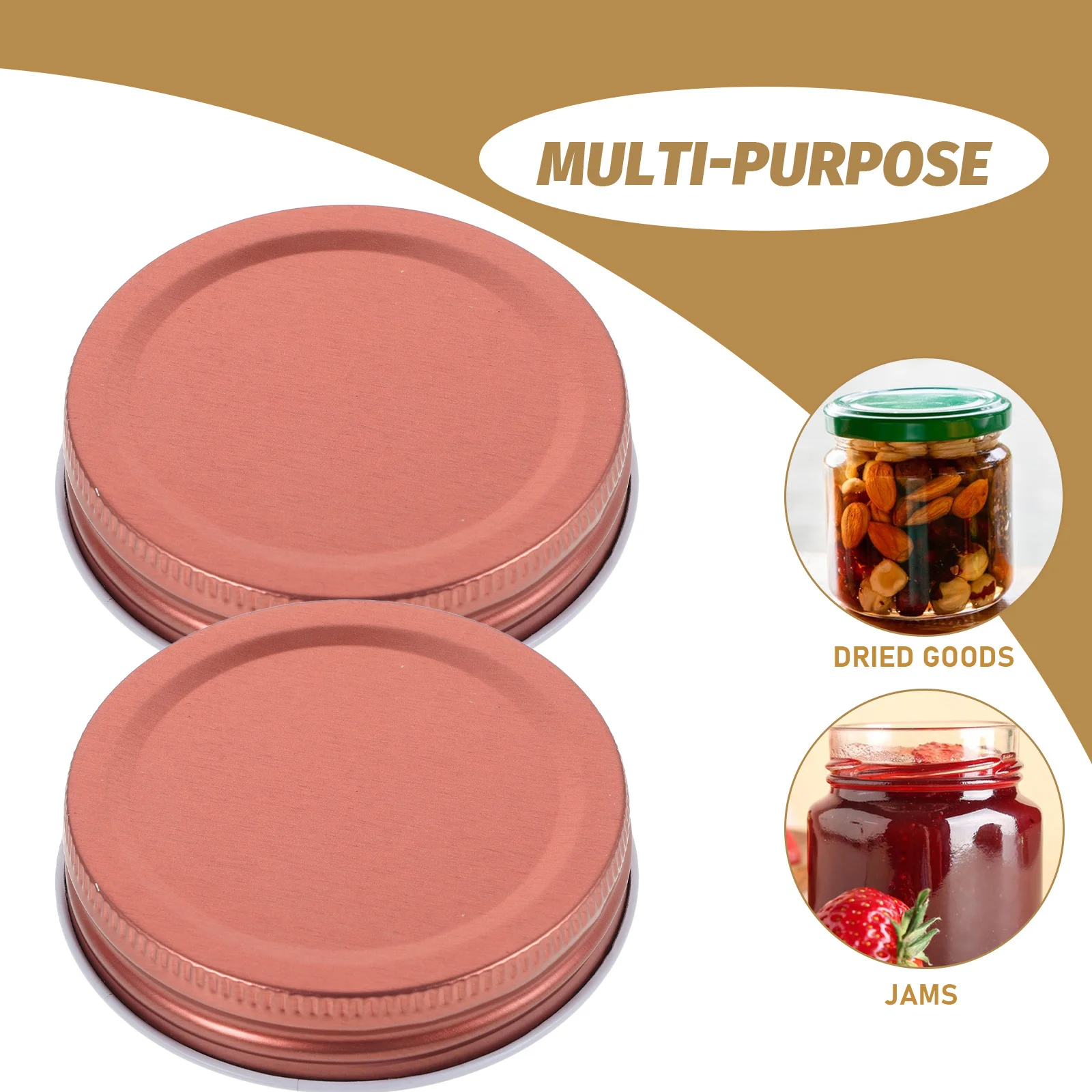 

12Pcs Reusable Jar Lids Sturdy Tinplate Sealing Caps Multipurpose Leakproof Canning Covers for Home Kitchen Pantry Organization