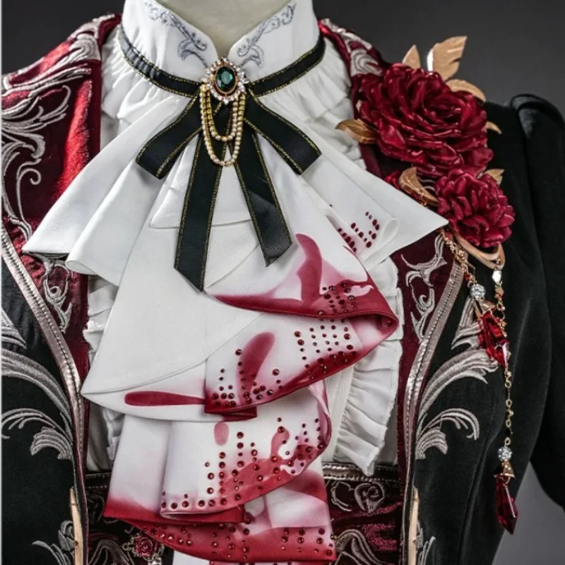 Love and Deepspace Red Moon Covenant Cosplay Costume Silver Wing Demon Dress Choker Layered Skirt Arm Cuffs For Women Convention - view 6