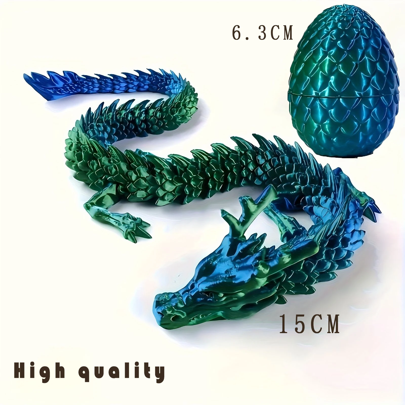 2025, giocattolo popolare cinese 3D 15 cm, regalo di drago colorato, grande statua di drago, modello di uovo di drago, decorazione da tavolo dorata e nera