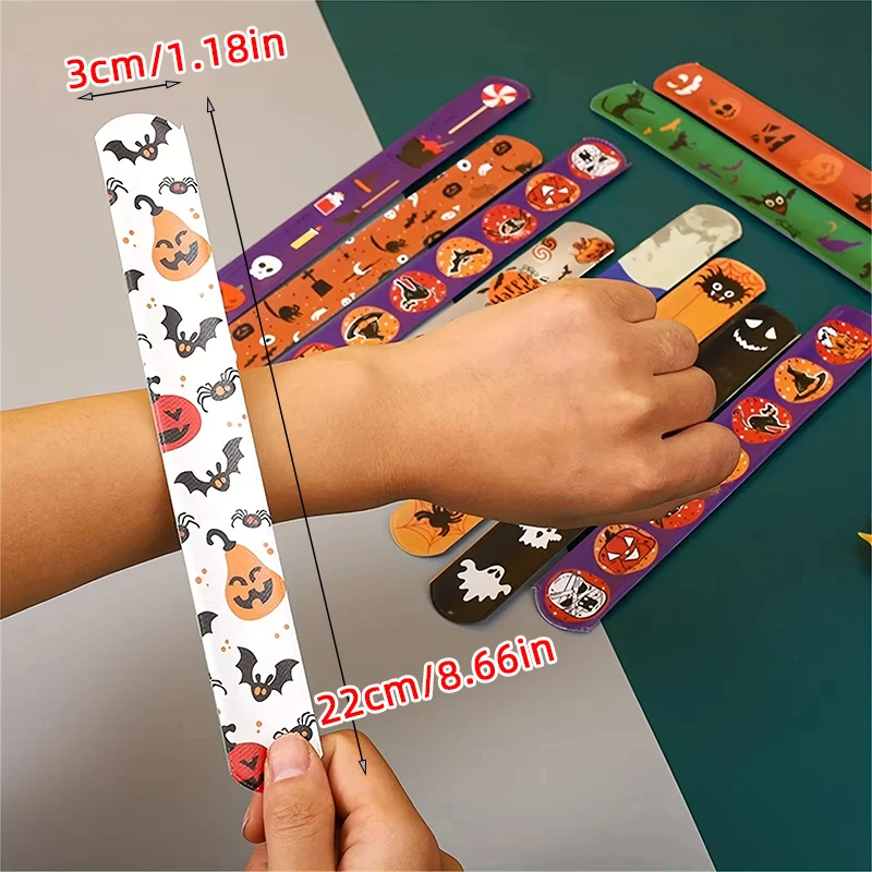 10/48Pcs Halloween Christmas Pattern Wristband Decoration Toys Kids Birthday Party Gifts Pinata Filler New Year\'s Party Favors