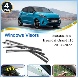 Car Window Visor Fit For Hyundai Grand i10 BA 2013~2022 Long Version Waterproof Deflectors Rain Guards Sun Visor Car Accessories