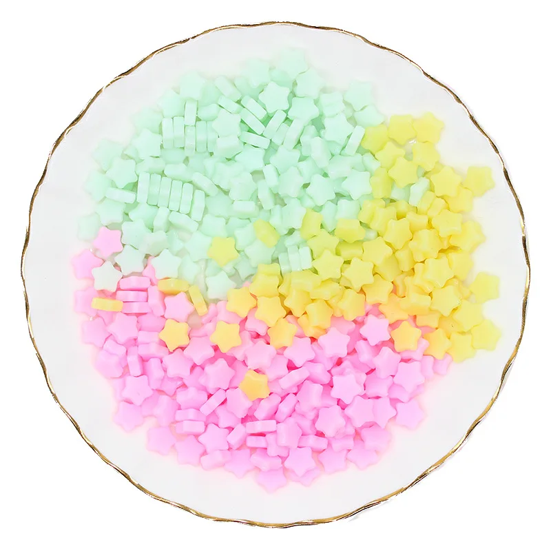 60pcs Macaroon Resin Star Embellishments Flatback DIY Kawaii Accessories Miniatures Scrapbooking Materials Craft Cabochon Kawaii