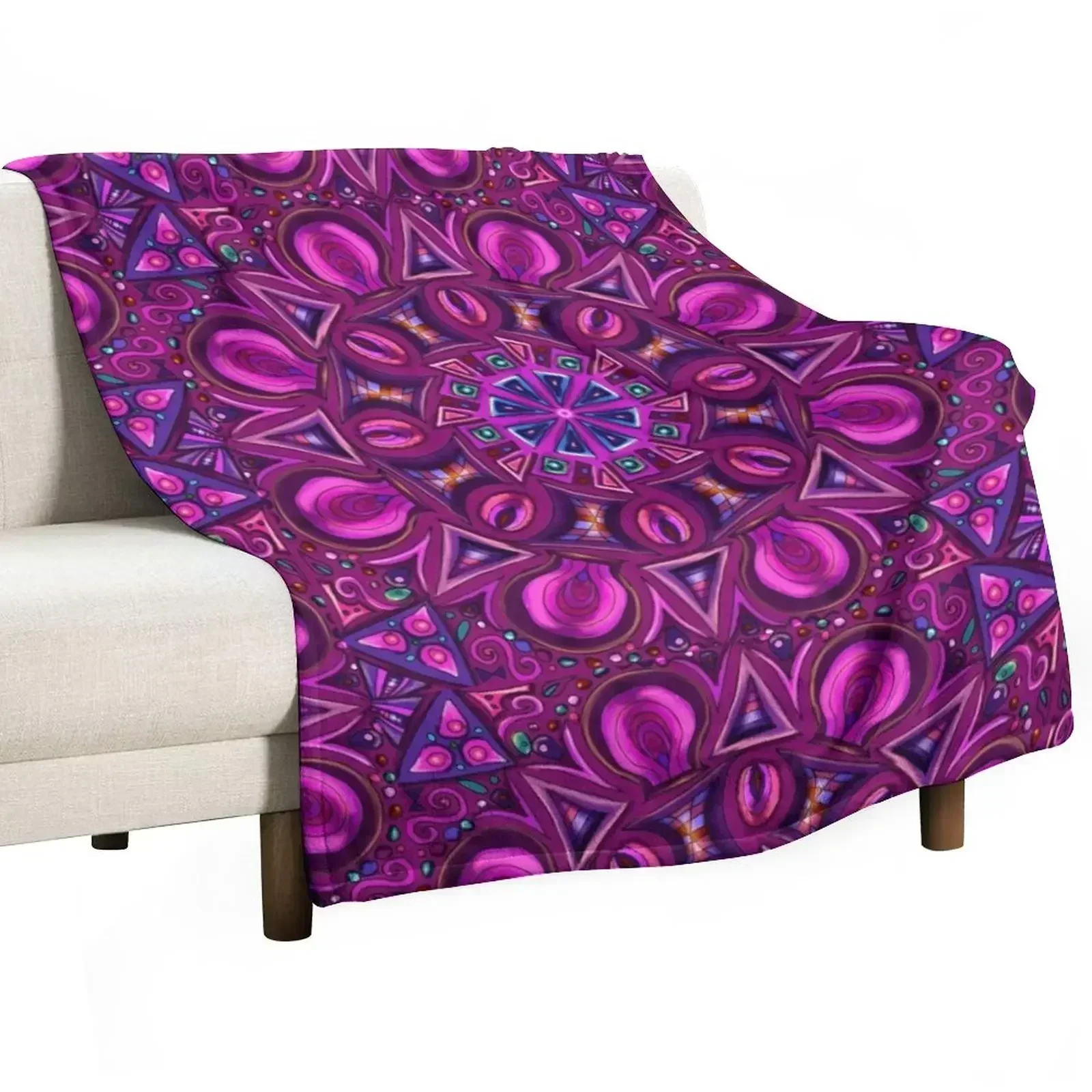 

Kaleidoscope Throw Blanket Faux Fur Soft Warm Blanket for Bed