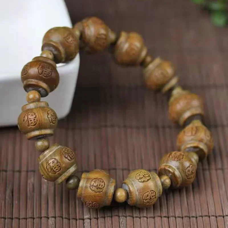 

Green Sandalwood Lantern Beads Wufu Style Specification 1.5 × 12 Men's and Women's Stationery Rosary Decorative Jewelry