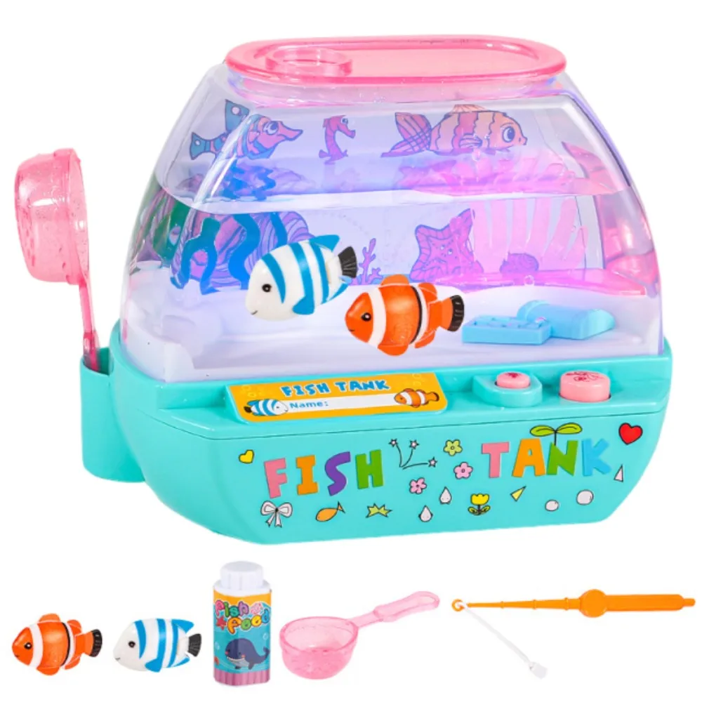 Creative Artificial Aquarium Cartoon with Music and Light LED Light Up Tank Lovely Electric Music Interactive Aquarium Home