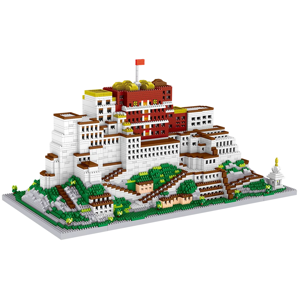 Potala Palace 3D Plastic Model Architecture Micro Bricks for Adults Building Blocks Toy Kits Assemble Decoration Killer Time