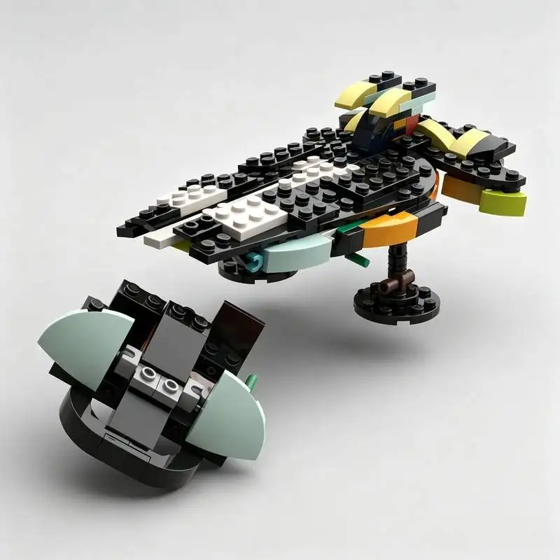 NEW 132PCS Futuristic Space Cruiser And Hover Speeder Building Blocks Vehicle Model DIY Assembly Creative Display Festival Gift