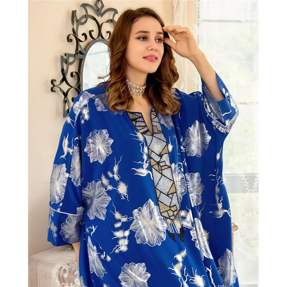 Ramadan Eid Print Abaya Dubai Turkey Islam Muslim Arab Dress Kaftan Robe Femme African Dresses Abayas For Women Caftan Maroccan