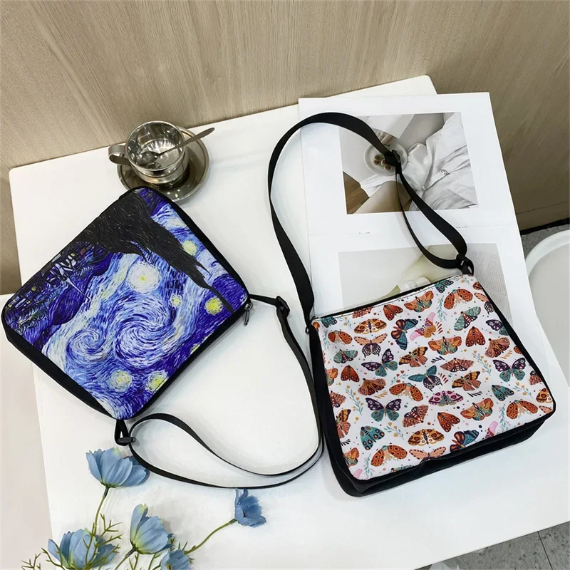 Van Gogh Starry Nacht Griff Tasche Retro Frauen Schulter Taschen Damen Handtasche Freizeit Unterarm Totes Taschen Weibliche Kupplung
