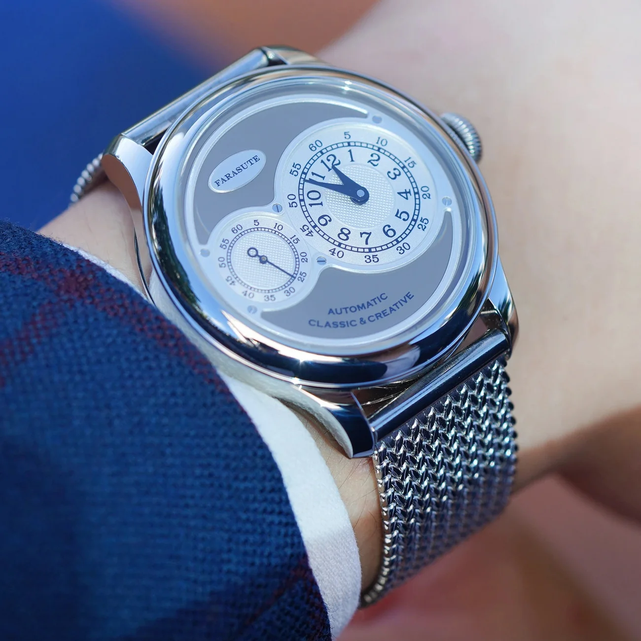 FARASUTE Мужские автоматические часы 40 мм Механические наручные часы с сапфировым зеркалом Маленький секундный циферблат reloj hombre