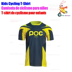 RAUDAX POC Kids Summer Quick Dry Motocross Jersey Downhil Mountain Bike DH Shirt Balance Car Clothing Ropa for Boys MTB T-Shirts