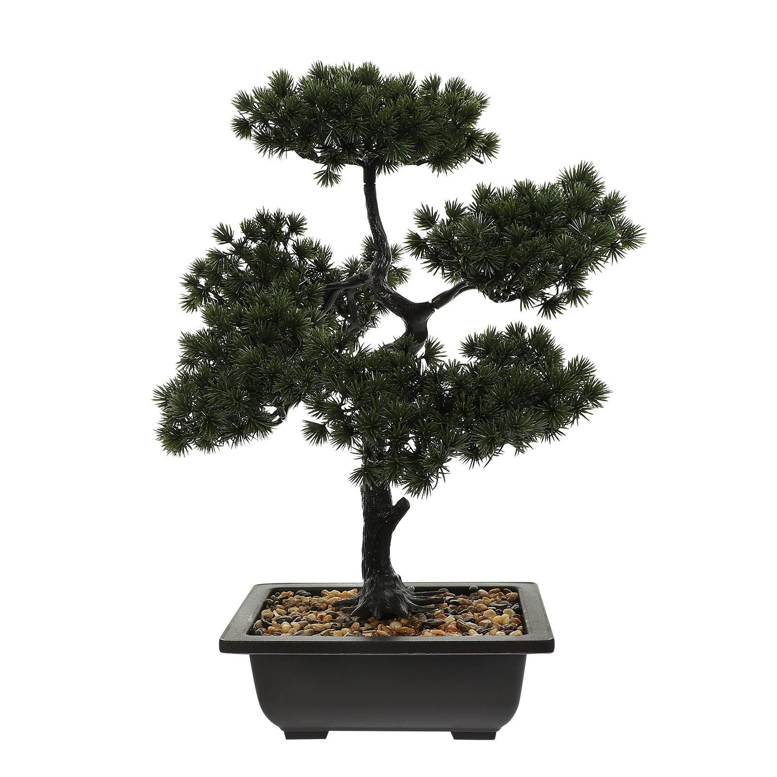 

Simulated Welcoming Pine Potted Plant Artificial Bonsai Tree Fake Green Plants Indoor Outdoor Decor Home Office Hotel