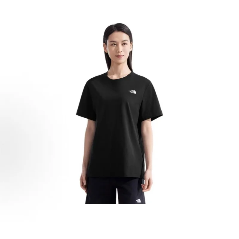 THE NORTH FACE Urban Exploration Non-sexist letter pattern round neck breathable short sleeve T-shirt unisex universe black