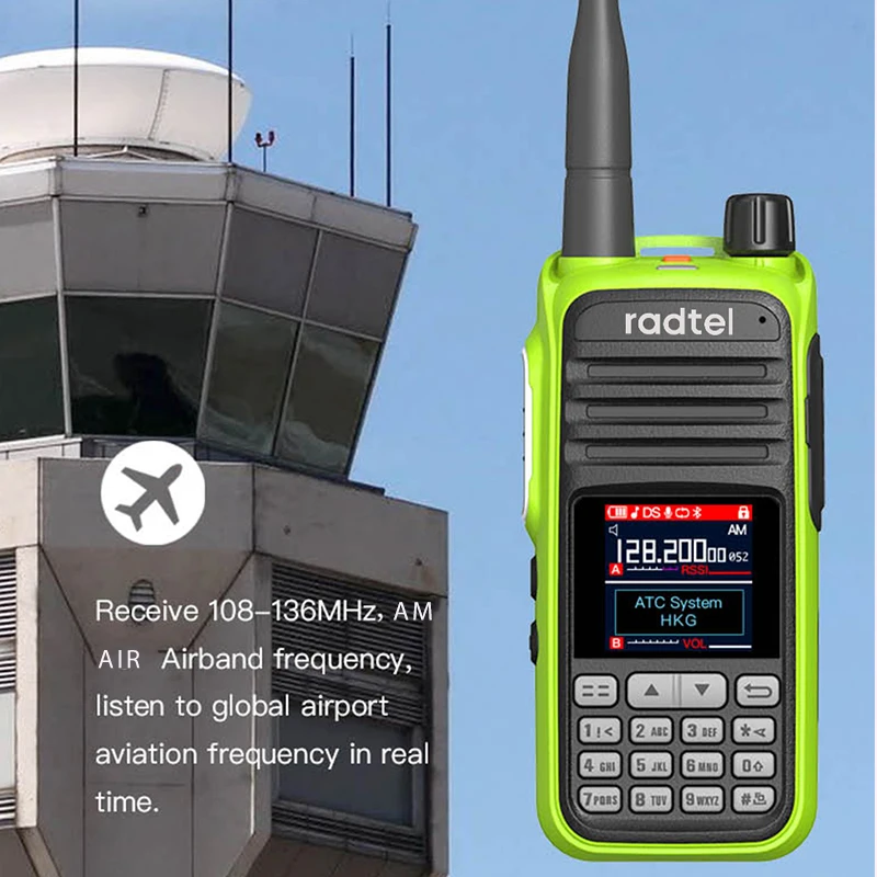 Radtel RT-420 6 Bands Amateur Ham Two Way Radio 256CH Air Band Walkie Talkie NOAA VOX USB SOS LCD Color Police Scanner Aviation