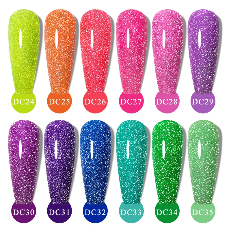 MTSSII 7ML Reflective Glitter Gel Nail Polish Neon Fluorescent Color Sparkling Sequins Nail Art Manicure Soak Off UV Gel Varnish