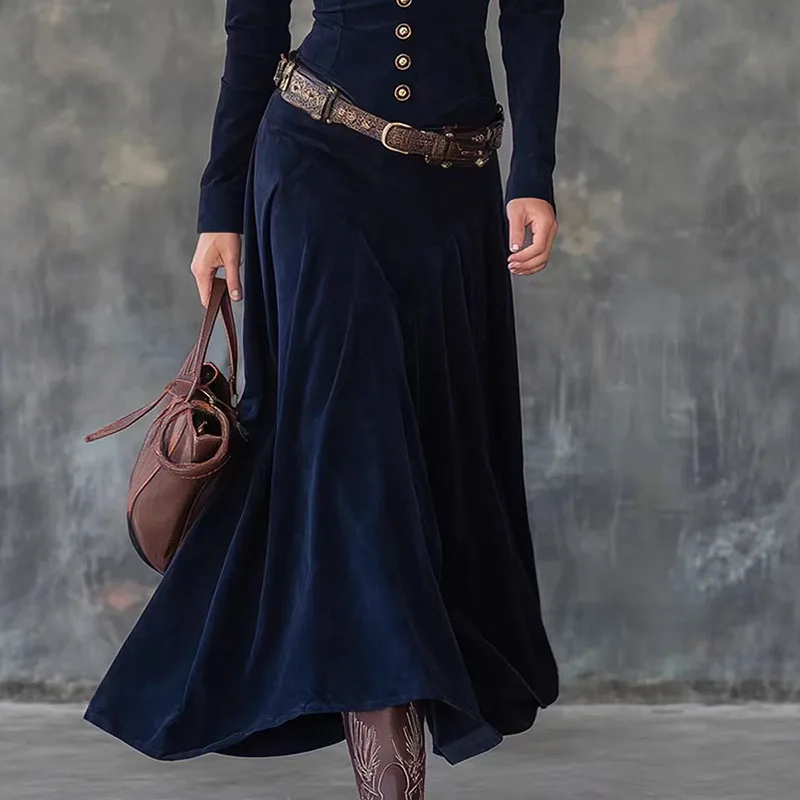 Fall Sexy Turn-down Collar Button Long Dress Woman Casual Solid High Waist Velvet Party Dress Winter Long Sleeve Slim Boho Dress