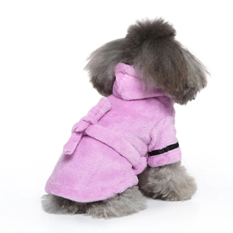 Pet Dog Towel Pajama with Hood Thickened Luxury Dog Bathrobe Quick Drying and Super Absorbent Dog Towel Puppy Shower Gown