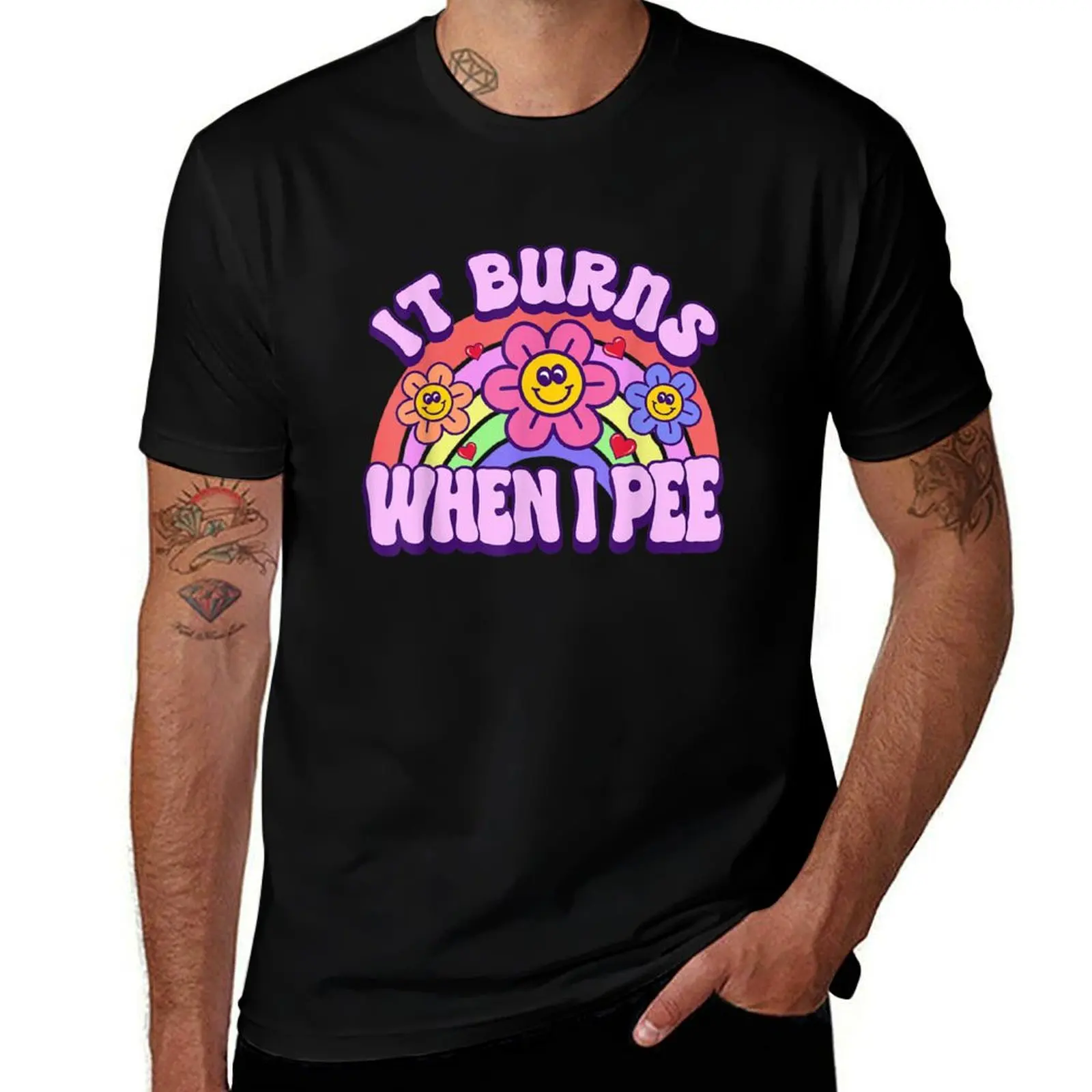 

It Burns When I Pee Funny Sarcastic Ironic Shirt For Women, Y2K Inappropriate Gift T-Shirt vintage anime shirt men clothing