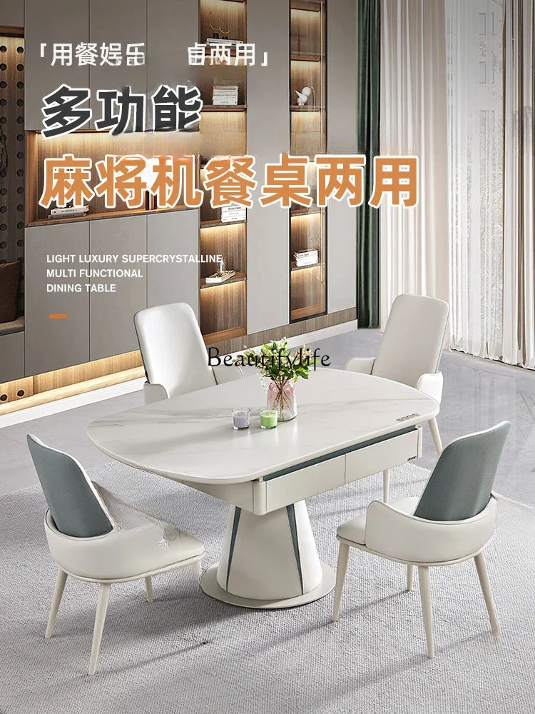 Fully automatic solid mahjong table, dining table, dual-purpose silent table, integrated electric multi-function