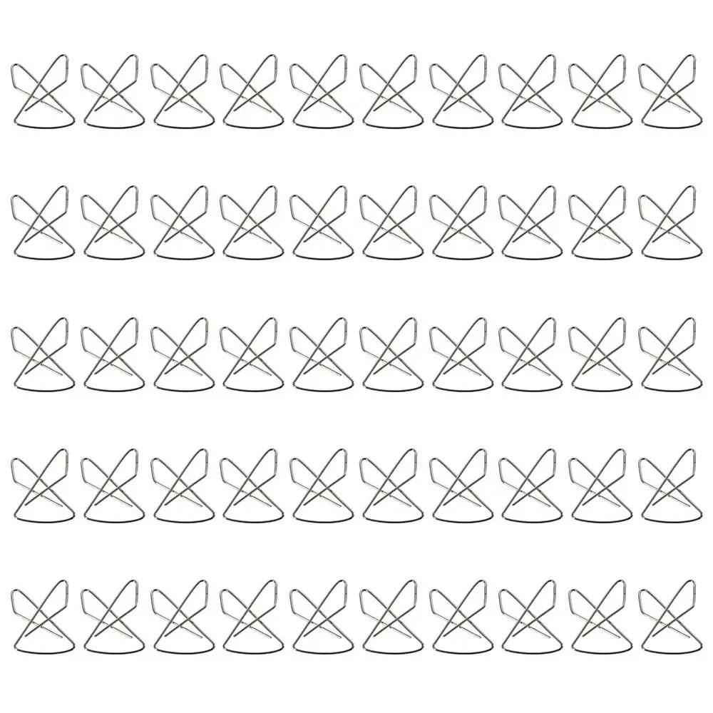 12/50PCS for Home Office Metal Paper Clips Silver Butterfly Shape Page Holder Paper Clamps