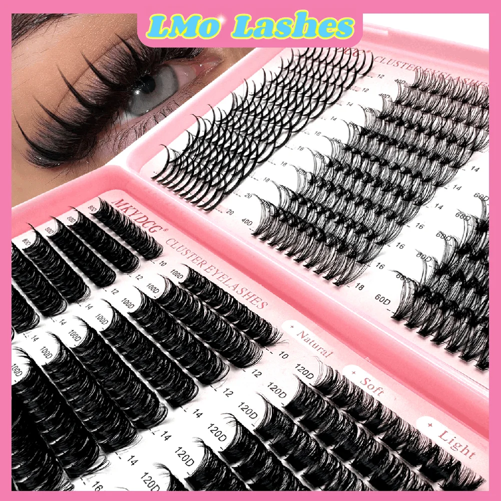 

60-рядные кластеры для наращивания ресниц с шипами для ресниц, кластеры для тонких ресниц, пушистые отдельные кластеры для ресниц