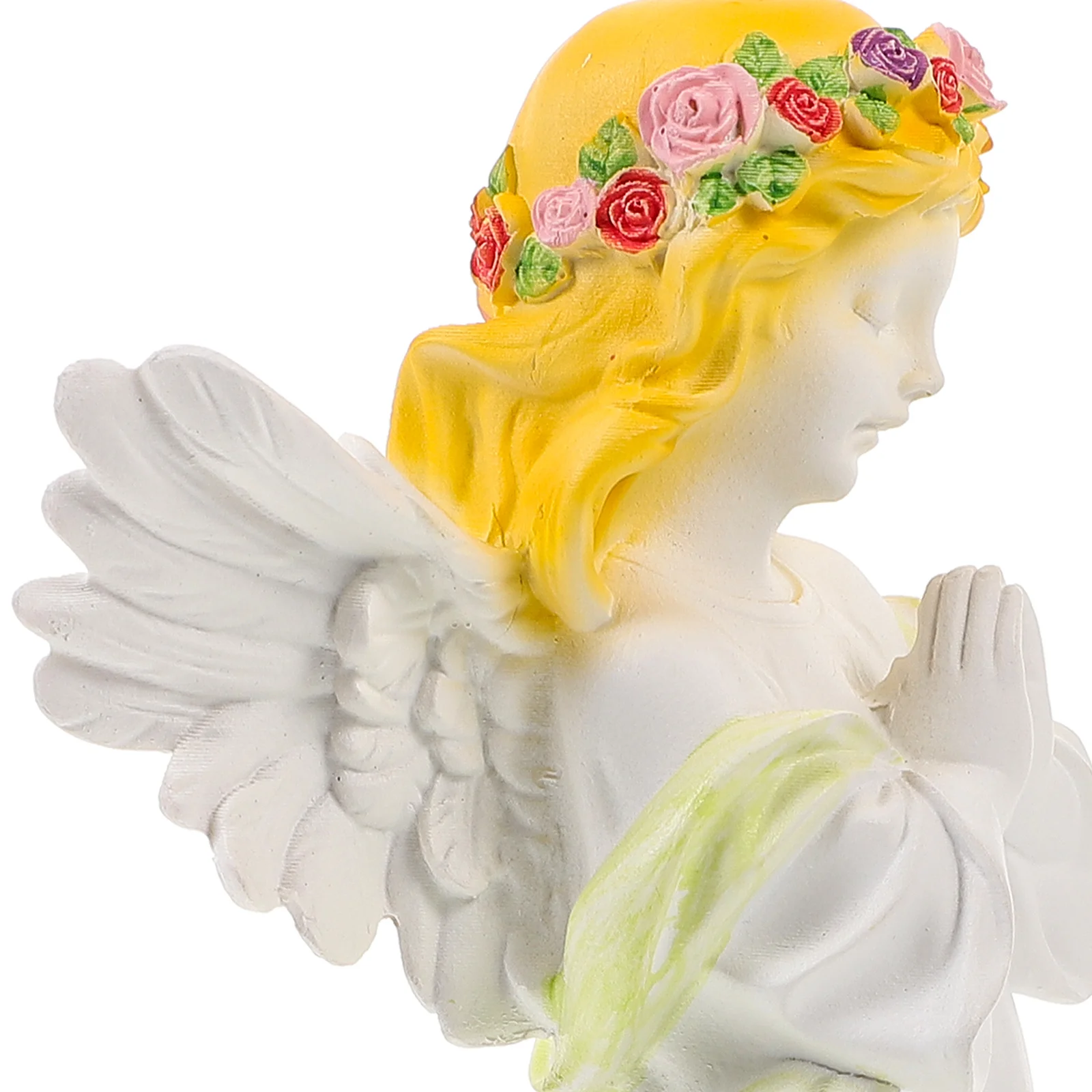 

Resin Angel Ornament Adorable Praying Figure Decorative Artware for Home Interior Garden Decoration Desktop Shelf Bedroom Living