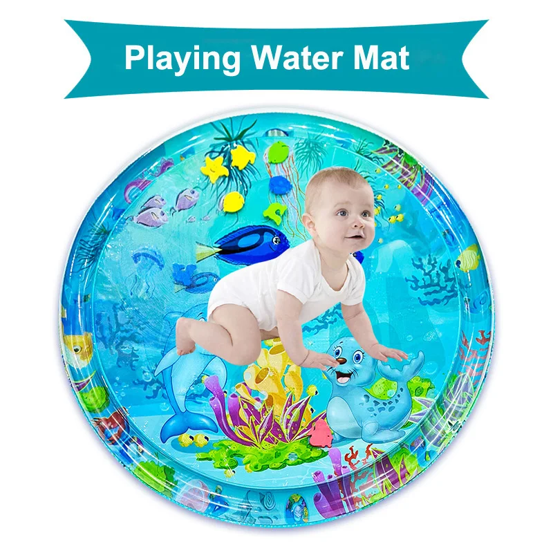 ROOXIN Baby Water Play Mat Inflatable Cushion PVC Infant Toddler Water Pad For Kids Outdoor Summer Playing Water Mat Water Toys