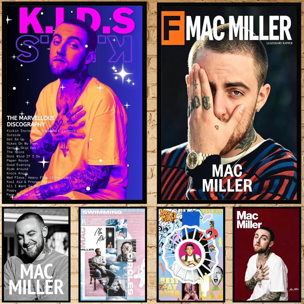 music Mac Miller Poster Poster HD Waterproof Self-adhesive Art Print Wall Decor for Bedroom Living Room Gift
