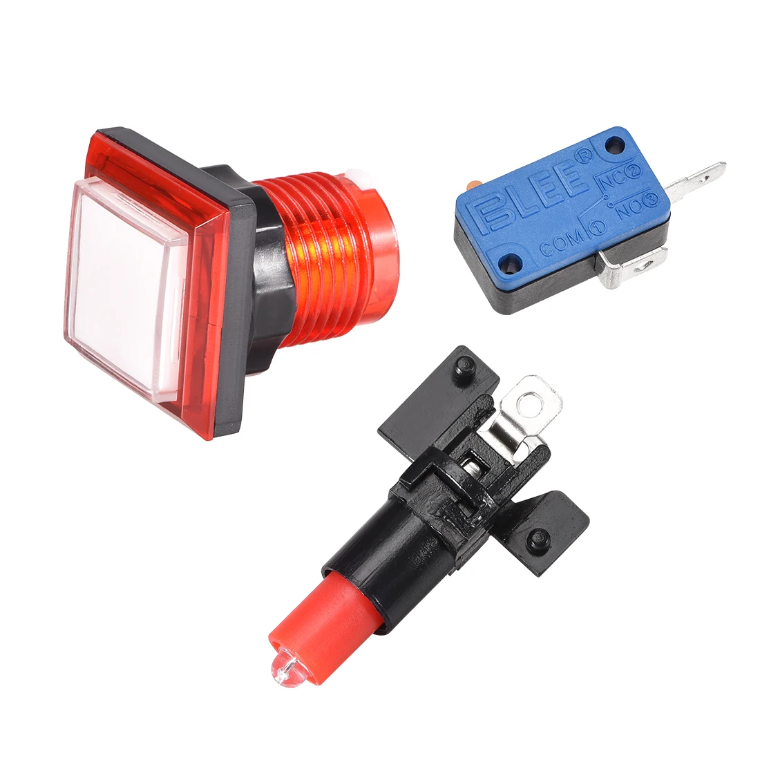 5 adet 34*34mm 12V kare işıklı düğmeler Arcade anlık LED ışıklı Push Button Arcade müzik oyun makinesi 5 renkler için anahtarı