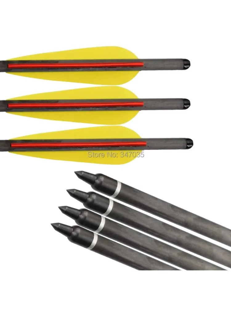 6 pieces New Crossbow Bolts Hybrid Carbon Arrows 125gr Points Black Haft Moon Nock for Archery Hunting Shooting - 16