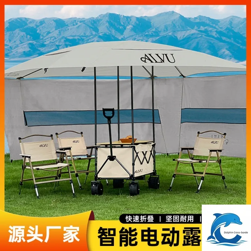 Applicable toFactory Foldable Camping Wagon Portable Outdoor Hand Trolley for Camping Stall Picnic