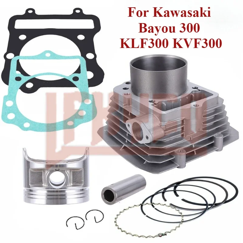 76mm Motorcycle Cylinder 300CC Piston Gasket Top End Kit for Kawasaki Bayou 300 KLF300 KVF300 1989-2004 Motor ATV Engine Parts