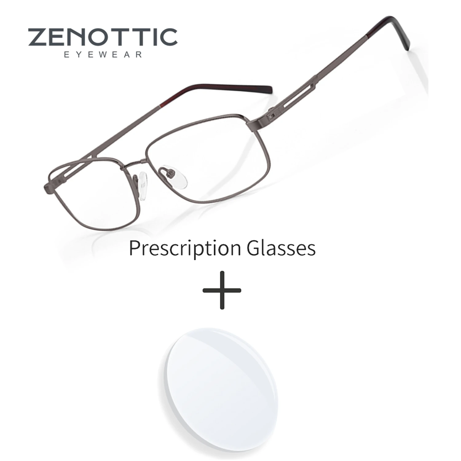 ZENOTTIC Flexible Memory Alloy Optical Glasses for Men Women Rectangle Shape 180 Degree Bendable Ultra Light Fit
