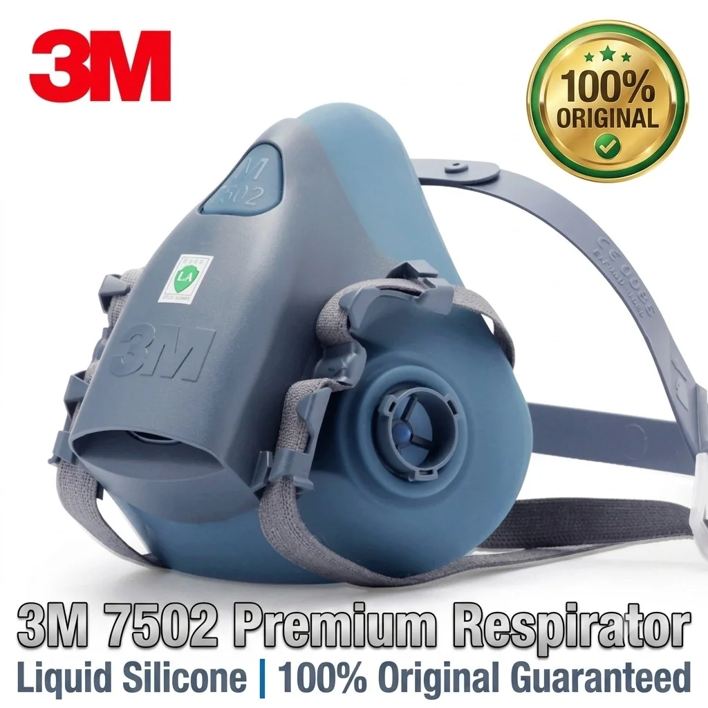 3M 7502 Respirator Gas Mask Half Facepiece Reusable Silicone Mask for Painting Spraying Chemical Welding Safety Work Protection