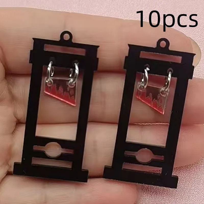 

10pcs acrylic Halloween guillotine pendant, DIY jewelry making earrings necklace keychain accessories