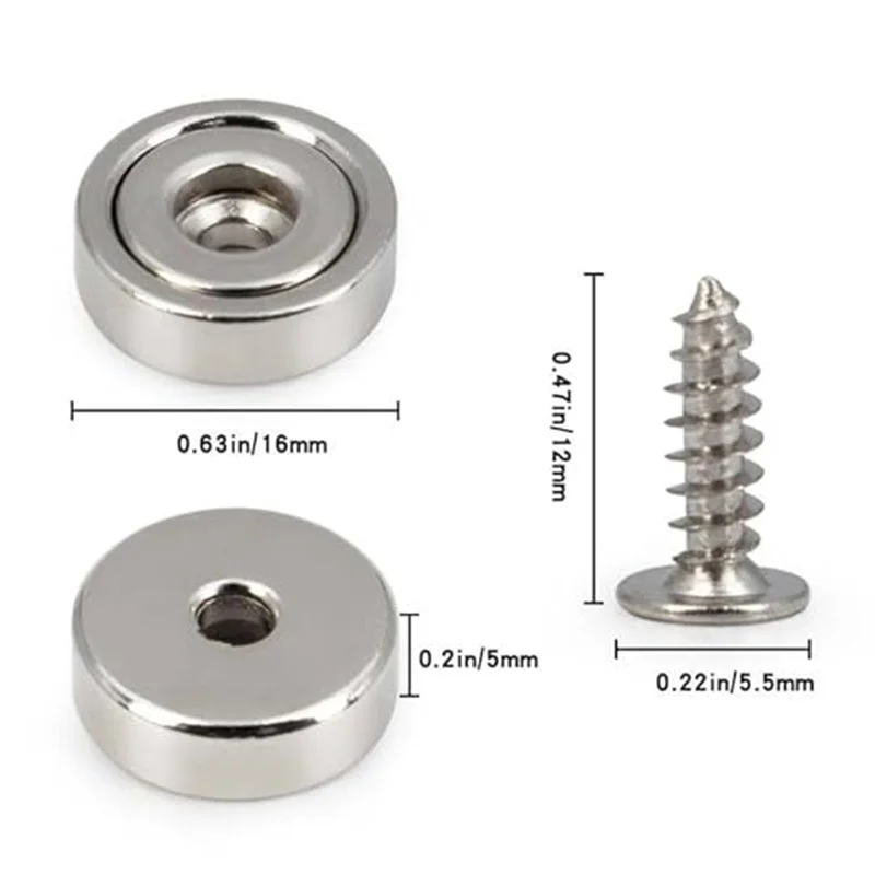 Dfferent Sizes Neodymium Pot Magnets,Rare Earth Magnets, Waterproof Pot Magnet with Countersunk and Screw Ideal for Tool Room,Sc