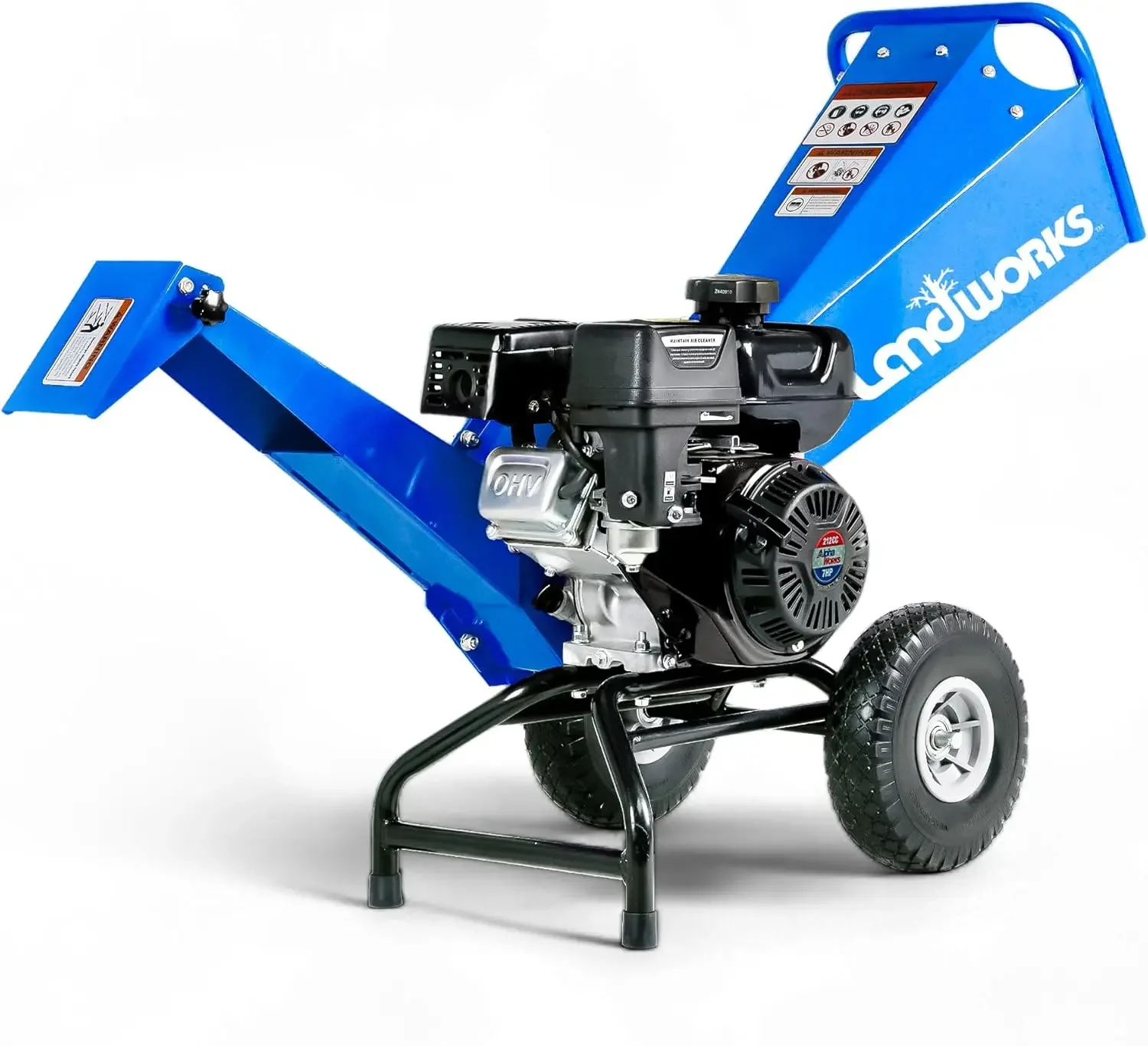 Wood Chipper Shredder , Heavy Duty, 7 HP Gas Powered, Compact Rotor Assembly, 3 Inch Max Capacity