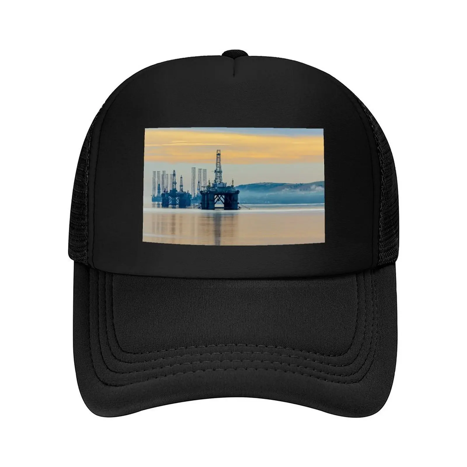 

Oil rig sunrise Baseball Cap Sports Cap Fashion Beach Hood dad hat Luxury Woman Men's