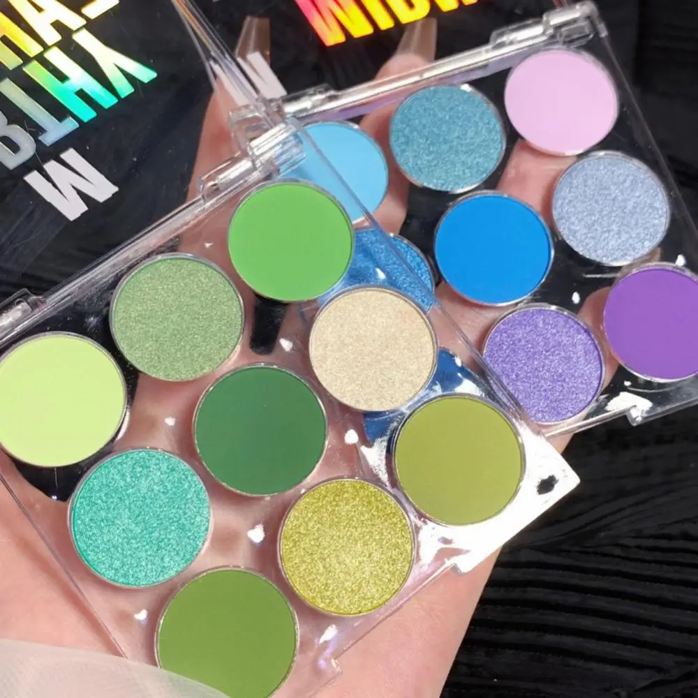 9-Color Eye Shadow Pallet Glitter Pearly Eyeshadow Palette Blue-green Fresh Long Lasting Eyes Make Up Palette Beauty Cosmetics