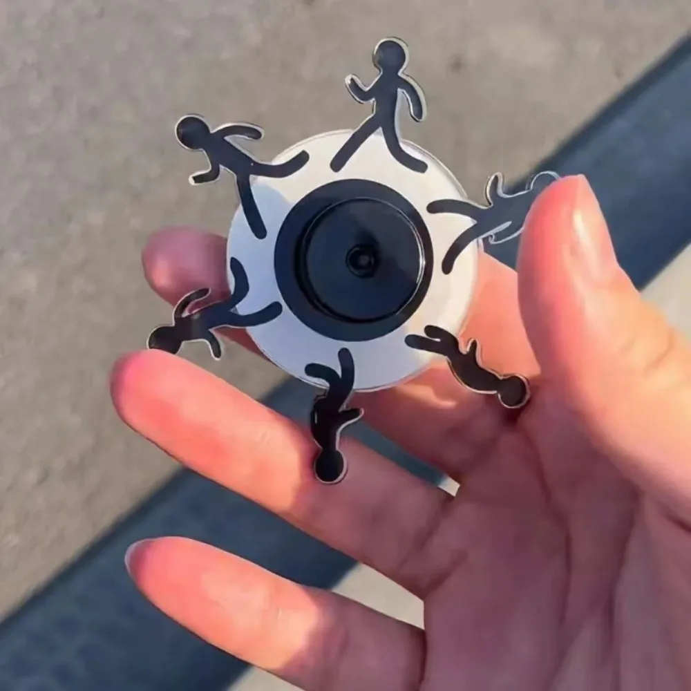 Fidget-Spinner-Spielzeug, sensorisches Stressabbau-Spielzeug für Kinder und Erwachsene, Fidget-Spielzeug – drehende bewegliche Figur mit schwarzen Silhouetten