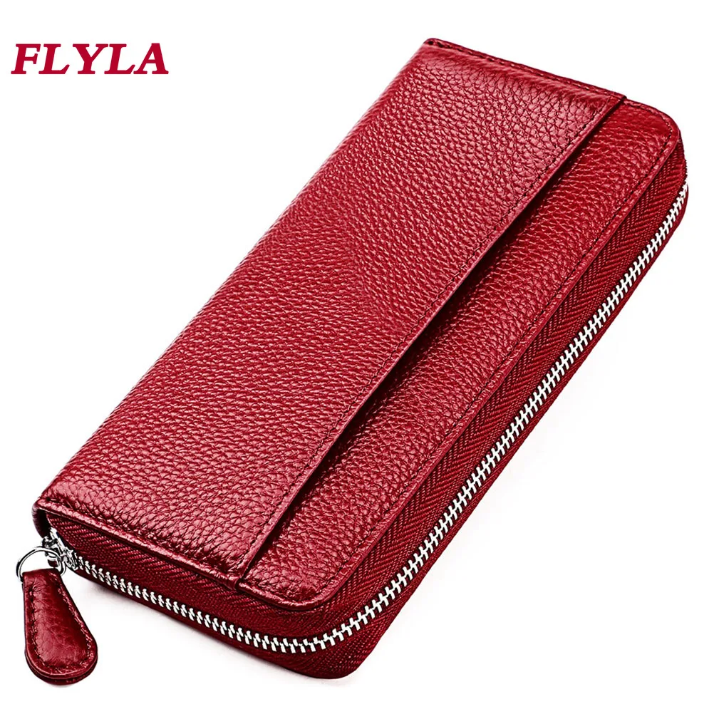 

New Genuine Leather Wallet for Men and Women RFID Organ Card Holder for Girls Casual Multi-card Coin Purse