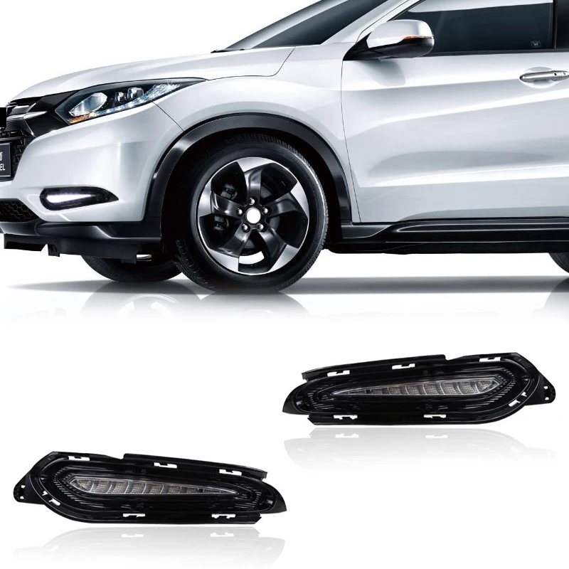 

Gobison Car Accessories Front Fog Lamp LED DRL Daytime Running Light Daylight For Honda HR-V 2014-2017 Fog Lights