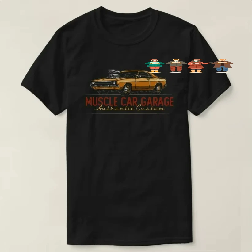 Authentic Custom Hot Rods & Muscle Car Garage T-Shirt 100% Cotton O-Neck Short Sleeve Summer Casual Mens T-shirt Streetwear