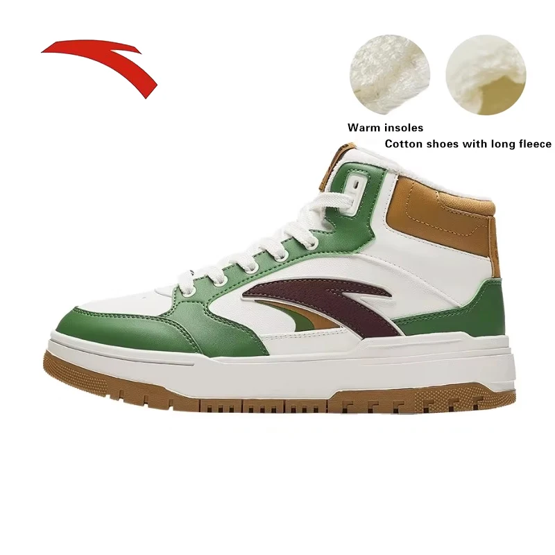 

ANTA 982, бархатные хлопковые туфли с высоким берцем, мужская зимняя новая теплая и толстая повседневная обувь 112448961