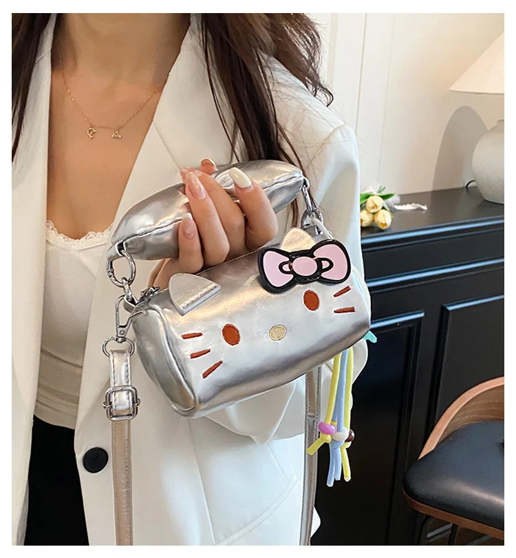 Sanrio Hello Kitty Girly Cartoon Kt Cat Crossbody Tote Bag Mini Girls Handbag Cute Cartoon Fashion Women Organizer Case Holder view 4