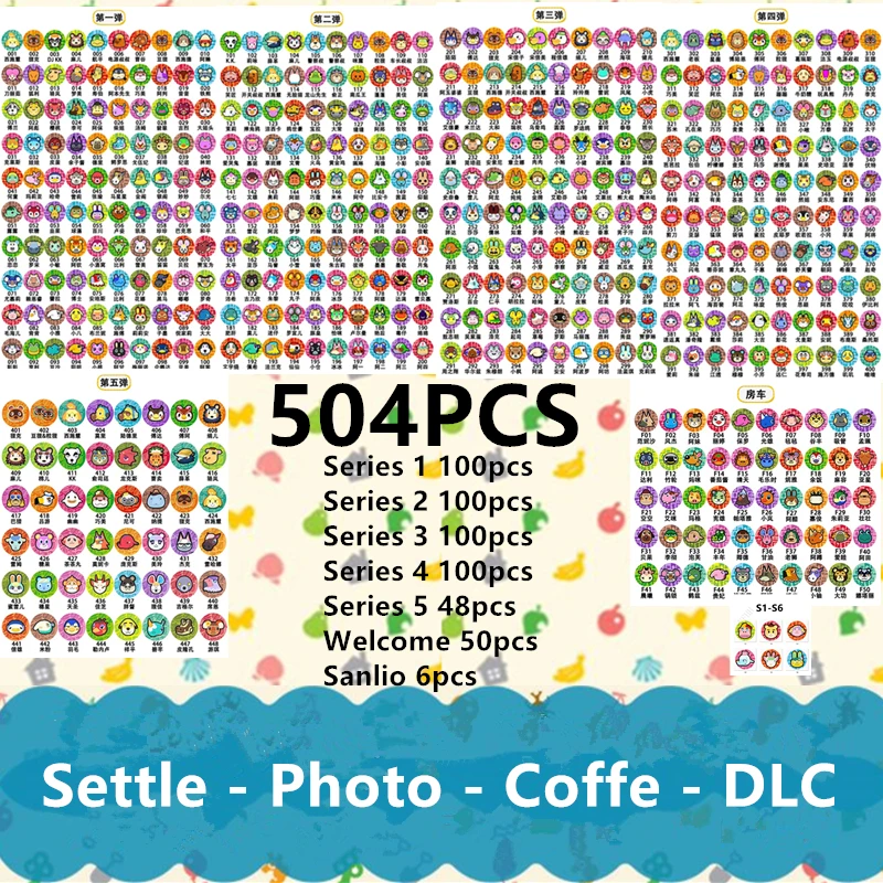 Tarjeta NFC de enlace ACNH completa, 504 Uds., para NS Mini/estándar/Chip redondo Ntag215 TAG Series 1 + 2 + 3 + 4 + 5 + bienvenido + SAN Amxxbo