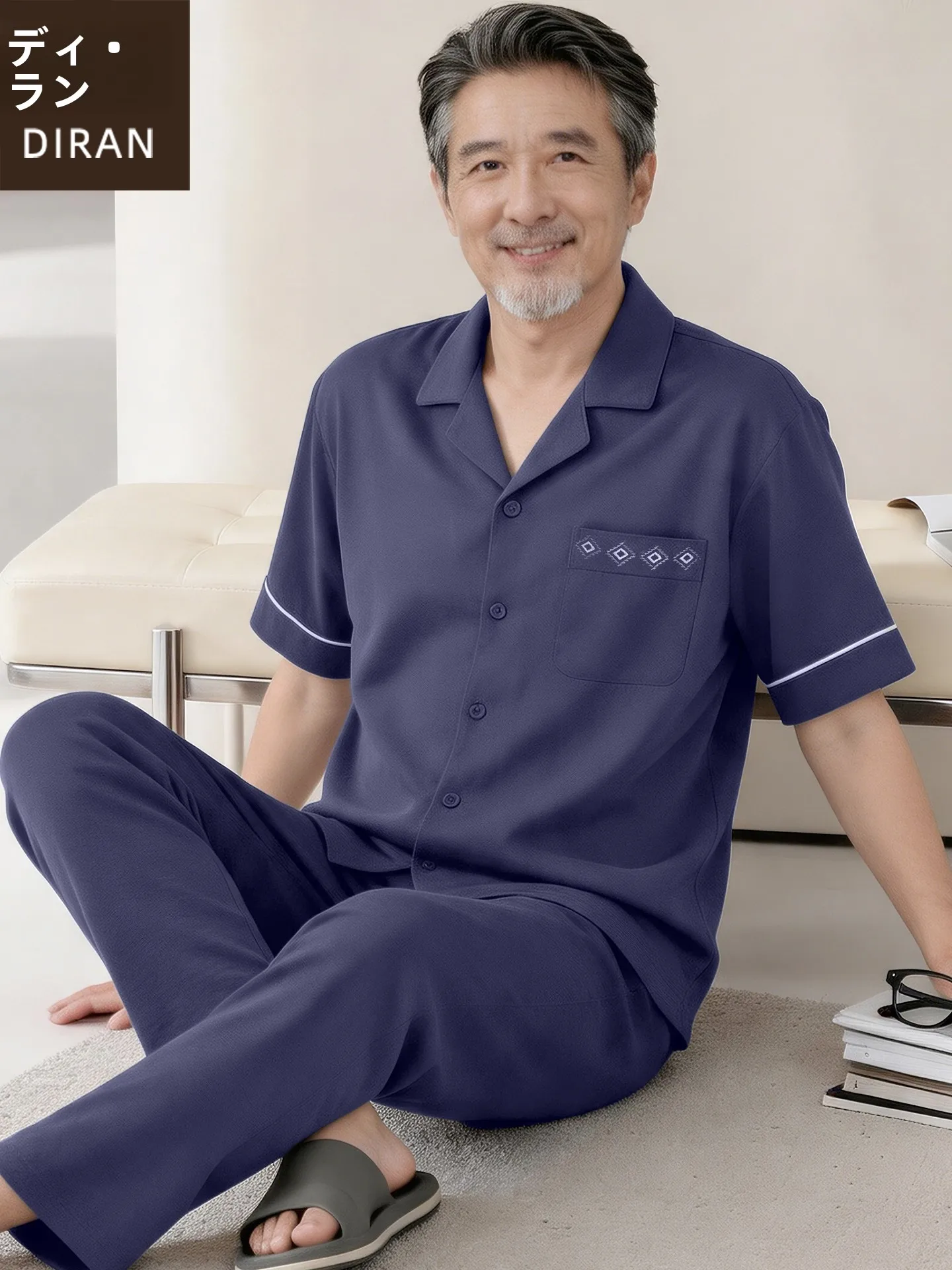 2026-new-men's-cotton-pajamas-cool-sensation-thin-home-clothes-breathable-summer-sleepwear-for-dad-elderly-comfortable-loose-fit