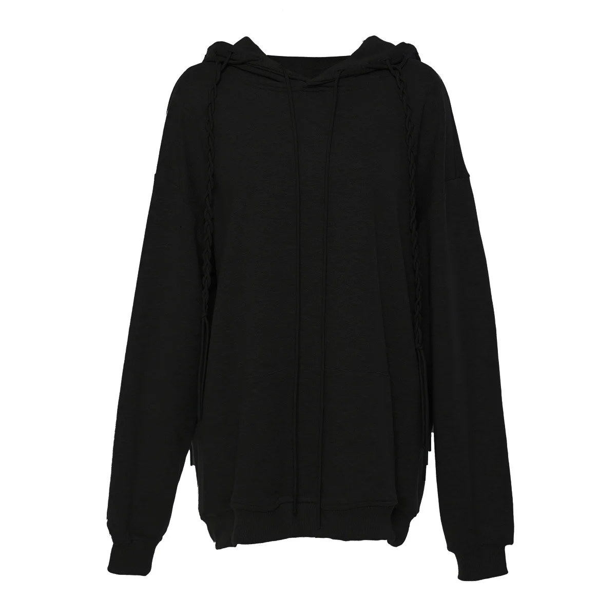 High Street Hoodies Sweatshirts Tops Women's Fried Dough Twists Braid Heavy Long Sleeved Pullover Hooded Sweatshirts Coat