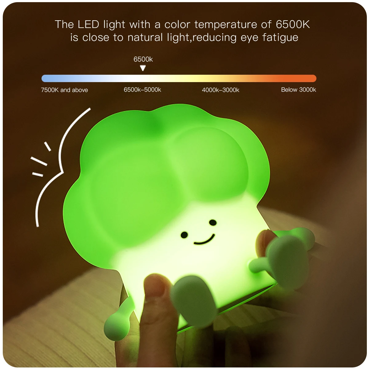 Cute Broccoli Night Light for Kids LED Squishy Novelty Lamp Dimmable Nursery Lamp Children\'s Gifts for Home Room Table Decor