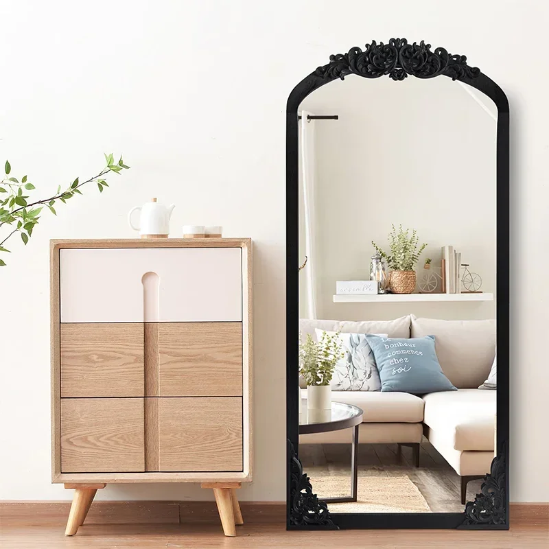 Premium Outstanding Retro Carved French Style Living Room, Bedroom, Fitting, American Style Clothing Store, Dressing Mirror